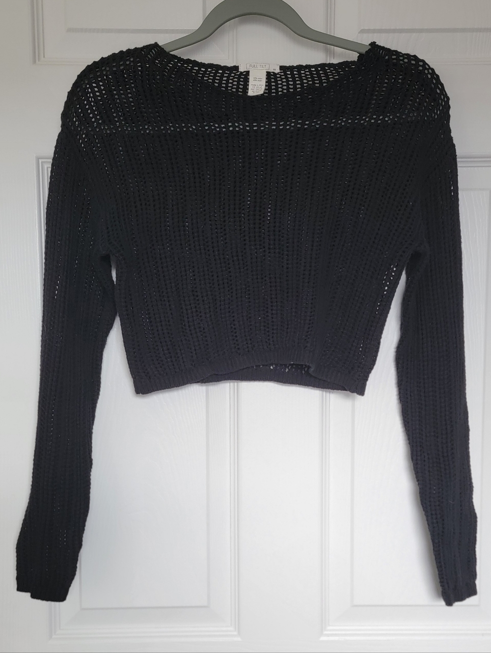 Full Tilt Open-knit Cropped Sweater Size XXS